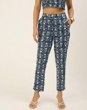 printed cigarette pants