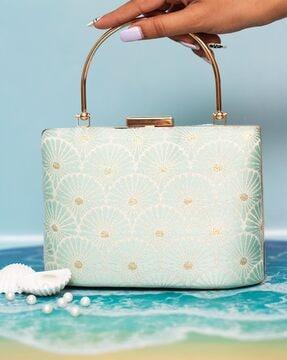printed clutch with chain strap