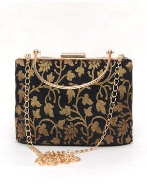 printed clutch with chain strap