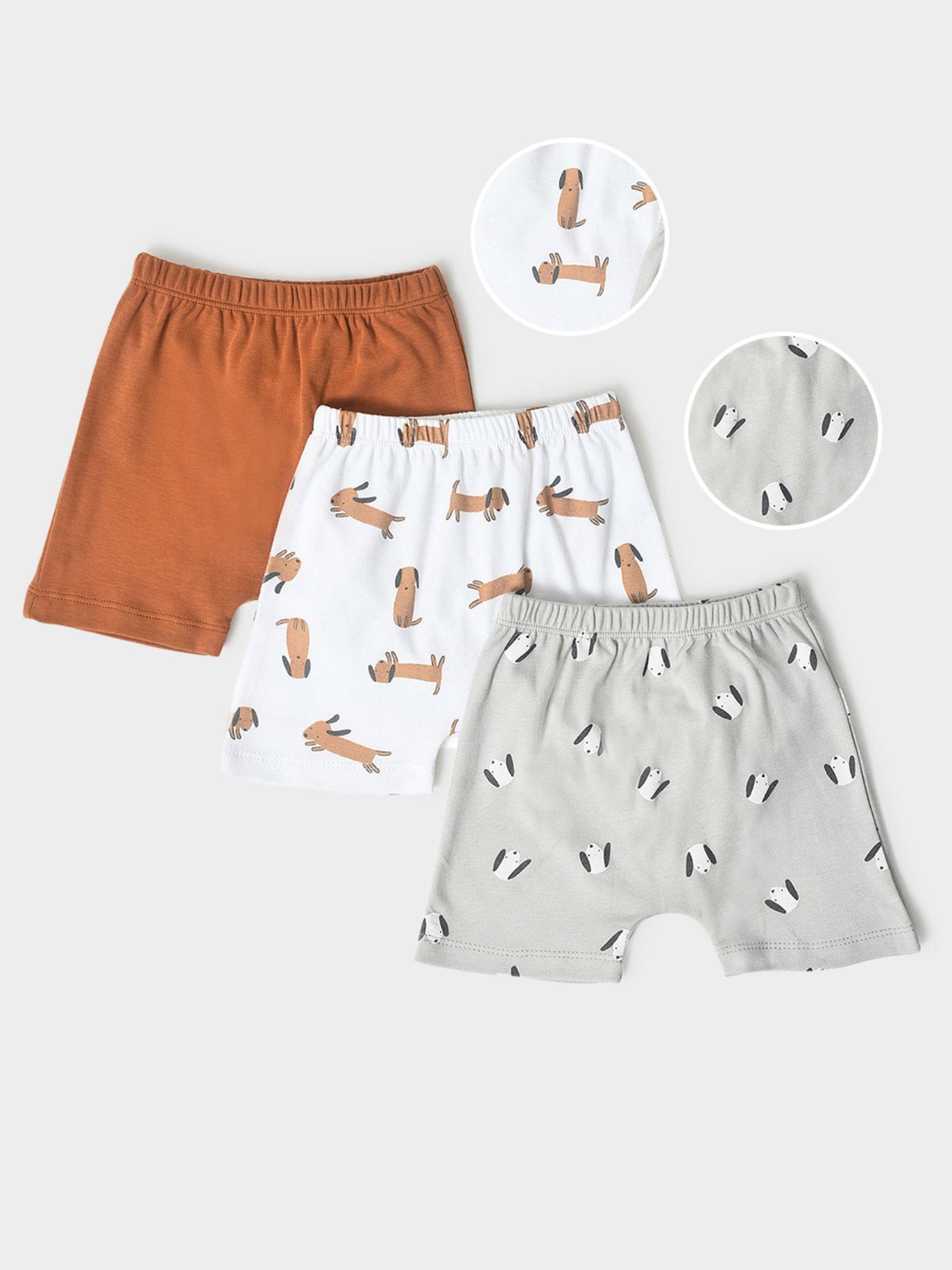 printed comfortable baby shorts (pack of 3)
