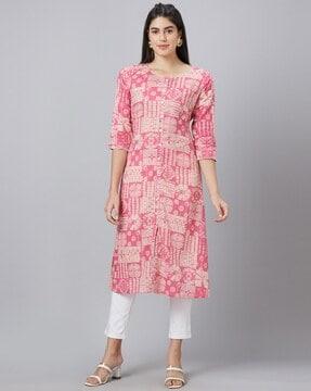 printed cotton a-line kurta