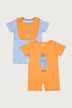 printed cotton above knee infant boys rompers - multi