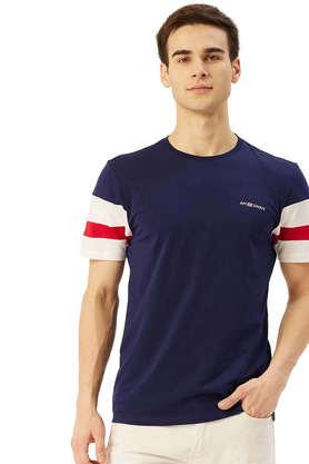 printed cotton blend regular fit men's t-shirt - multi