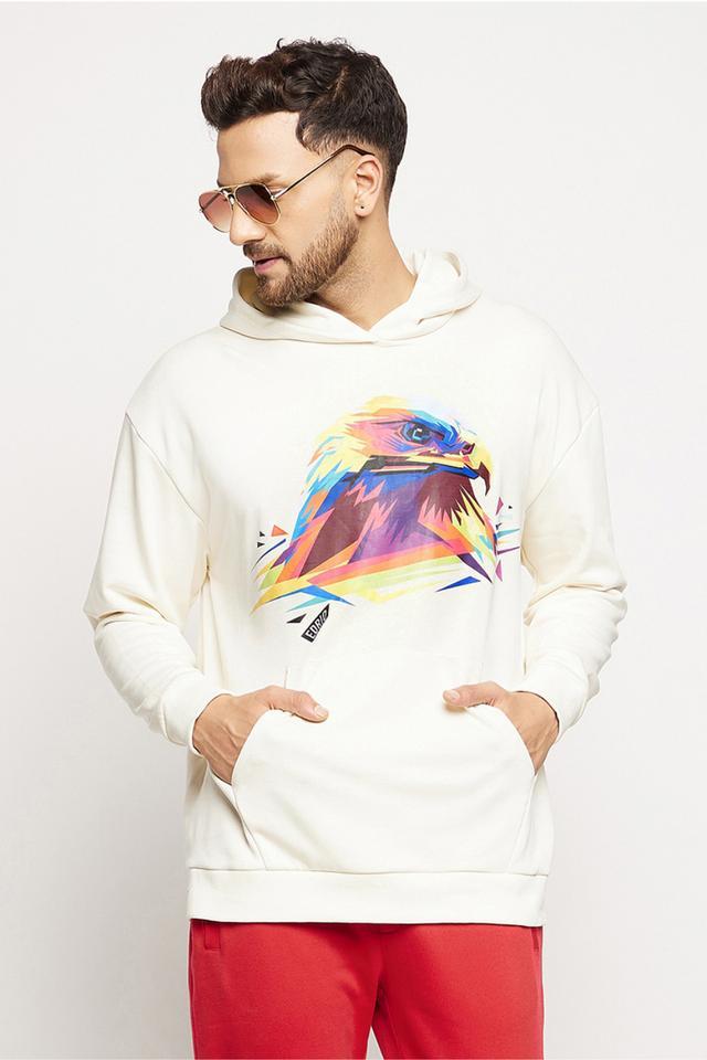 printed cotton blend regular fit mens sweatshirt