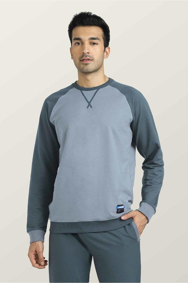 printed cotton blend regular fit mens sweatshirt