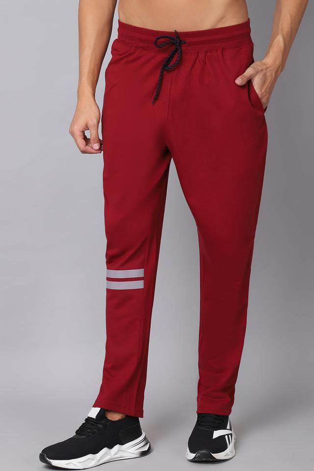 printed cotton blend slim fit mens track pants