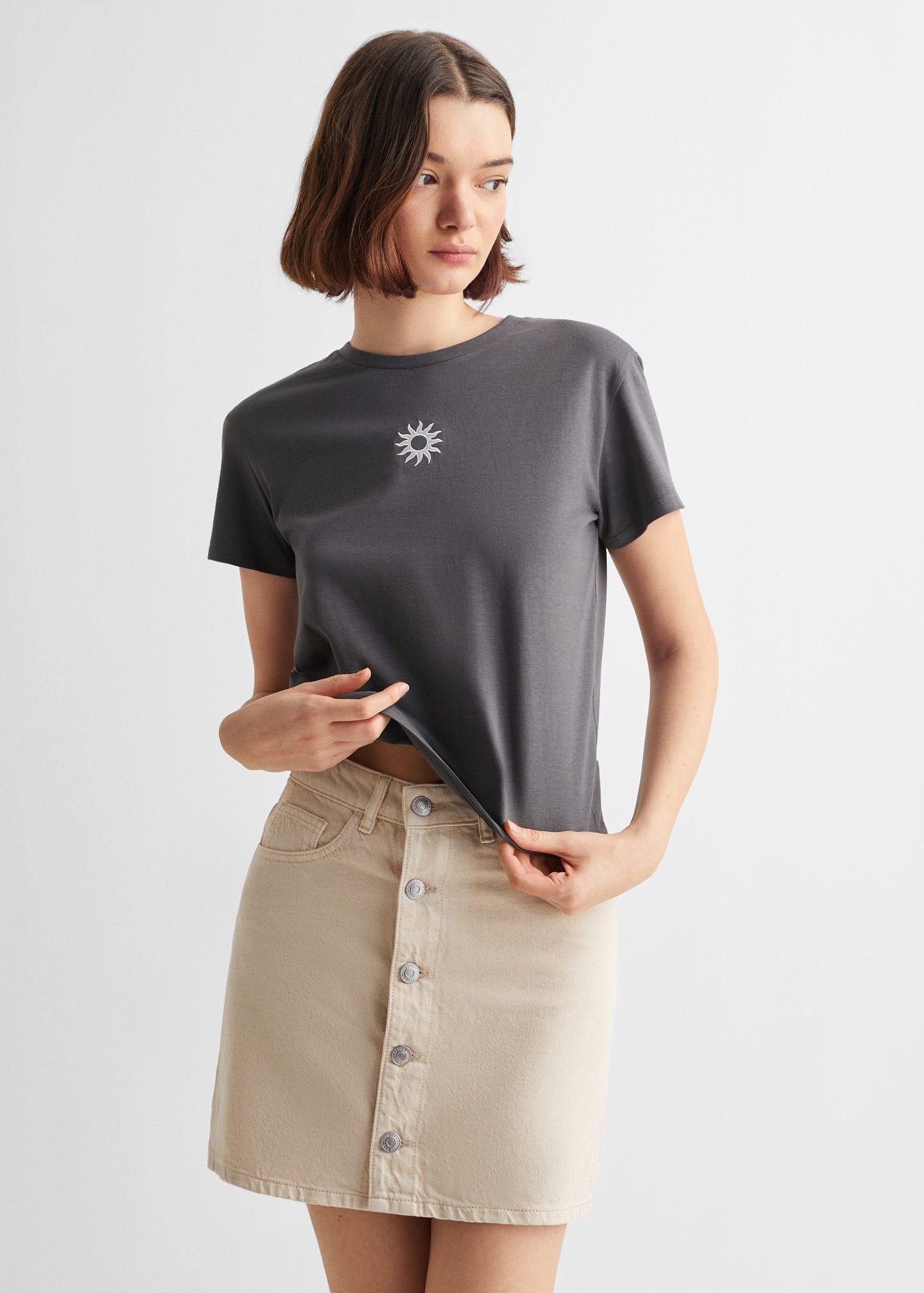 printed cotton-blend t-shirt
