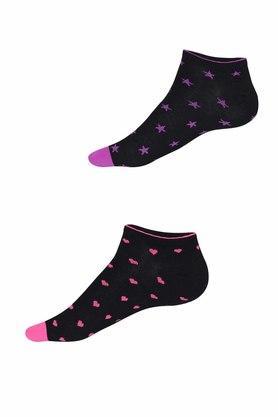printed cotton blend womens socks - multi