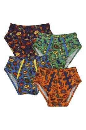 printed cotton boys's briefs pack of 4 - multi