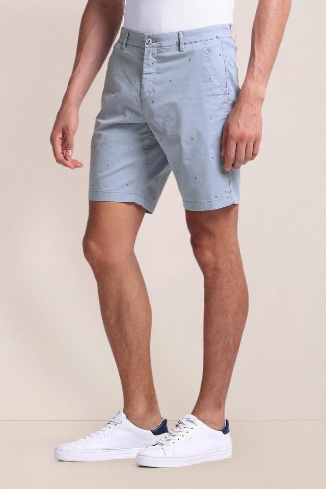 printed cotton button mens shorts