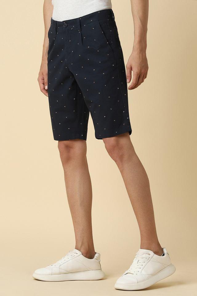 printed cotton button mens shorts