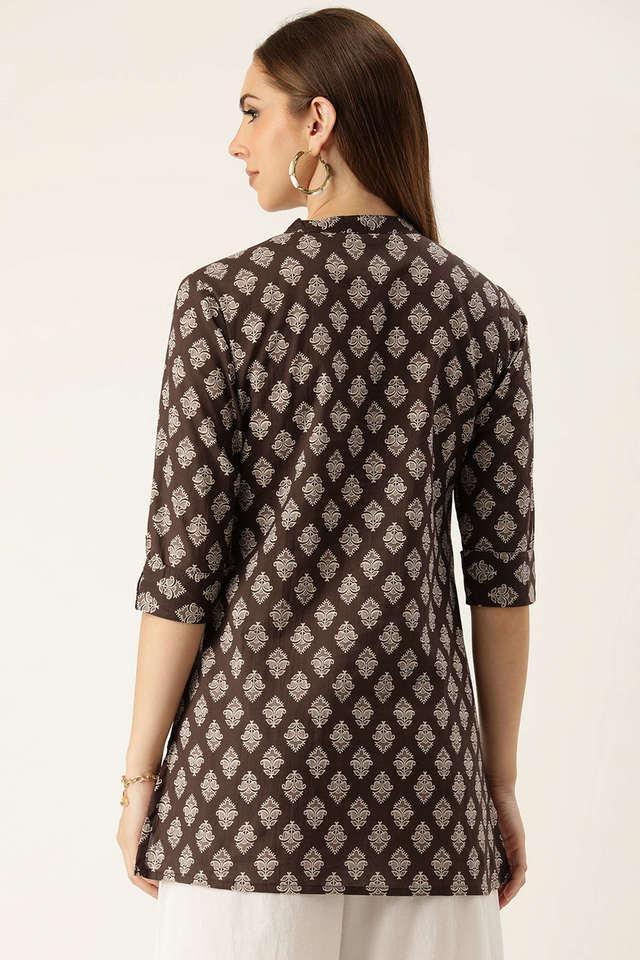 printed cotton collared womens tunic