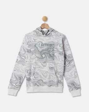 printed cotton hoodie