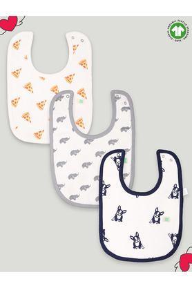 printed cotton infant boys bibs - multi