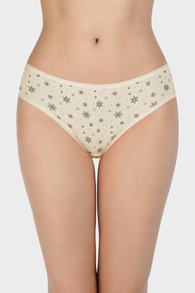 printed cotton low rise women's bikini panty - blackout