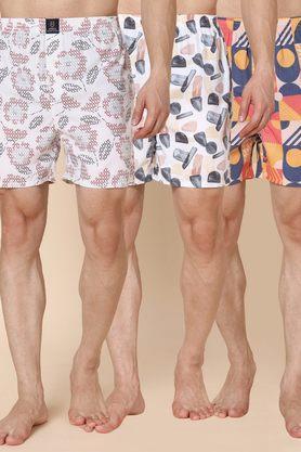 printed cotton men's boxers - pack of 3 - multi