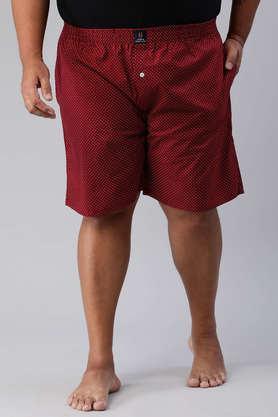 printed cotton men's boxers pack of 1 - maroon