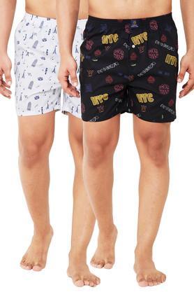 printed cotton men's boxers pack of 2 - multi