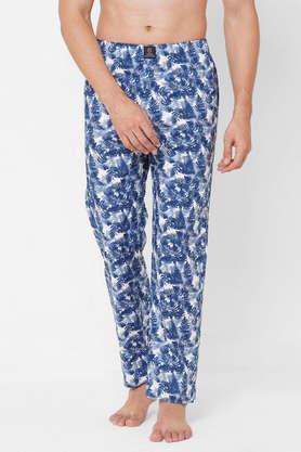 printed cotton men's pyjamas - blue