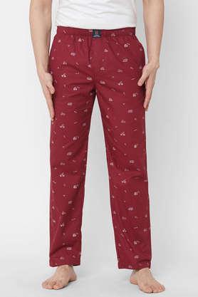 printed cotton men's pyjamas - maroon