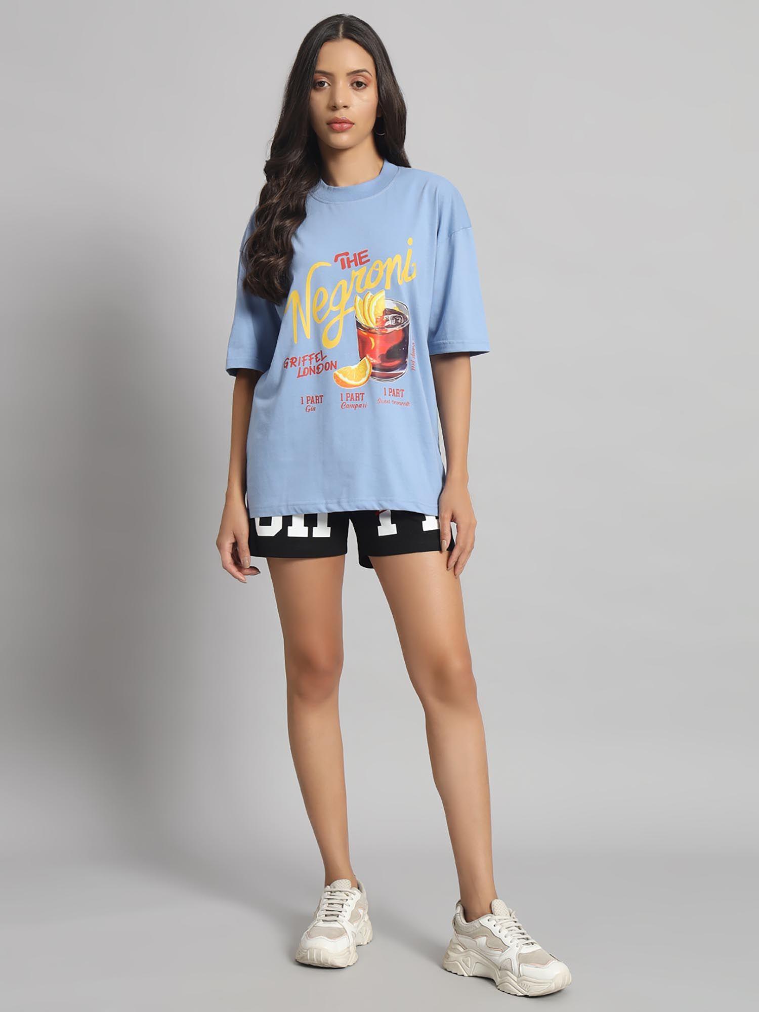 printed cotton oversized-fit t-shirt and shorts (set of 2)