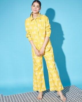 printed cotton pant-suit set