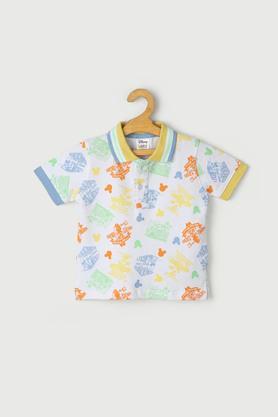 printed cotton polo infant boys t-shirt - multi