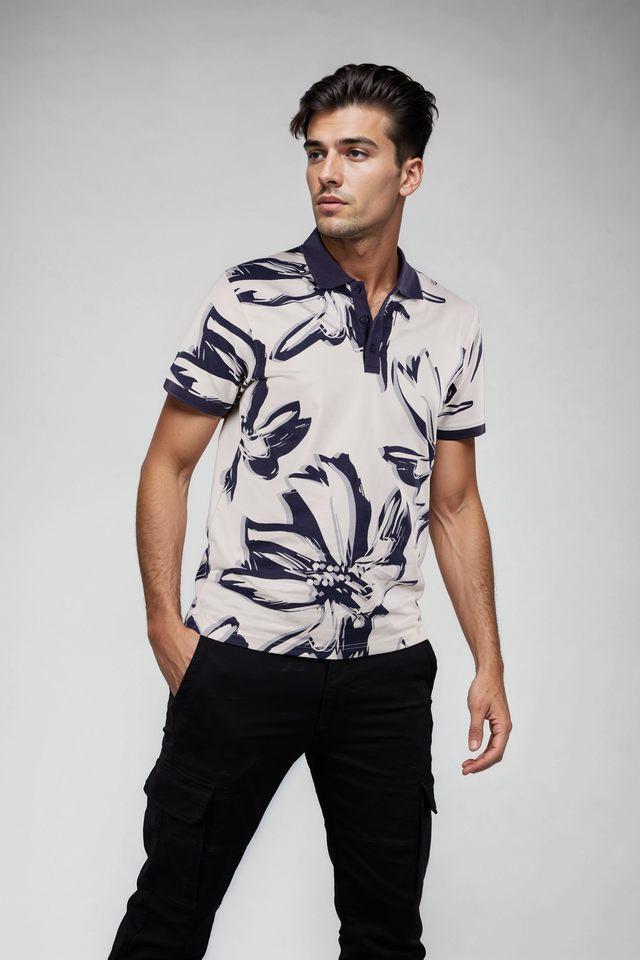 printed cotton polo mens t-shirt