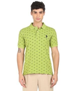 printed cotton polo t-shirt