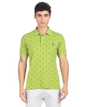 printed cotton polo t-shirt