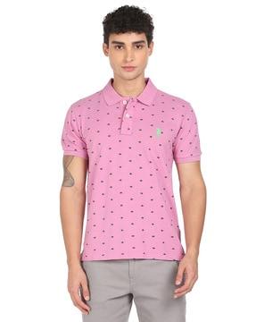 printed cotton polo t-shirt