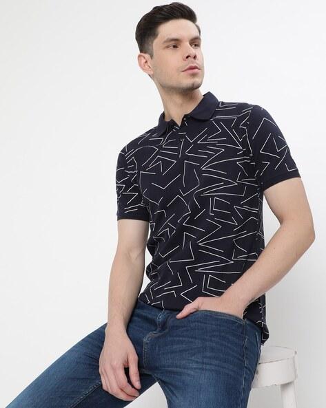 printed cotton polo t-shirt