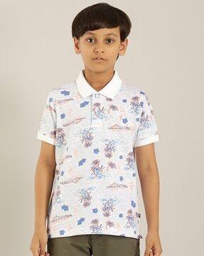 printed cotton polo t-shirt