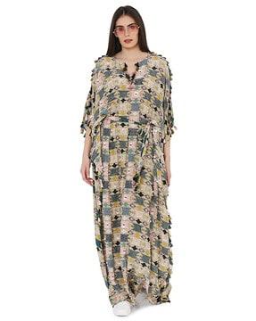 printed cotton rayon oversized kaftan