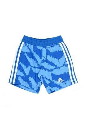 printed cotton regular fit boys shorts - blue