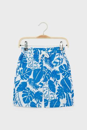 printed cotton regular fit boys shorts - royal