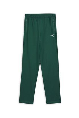 printed cotton regular fit boys track pants - green