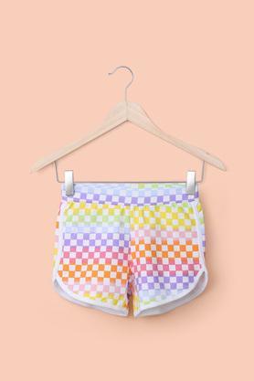 printed cotton regular fit girl's shorts - multi