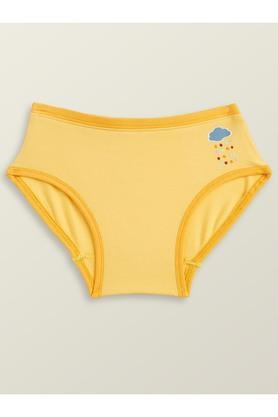 printed cotton regular fit girls hipster panties - yellow