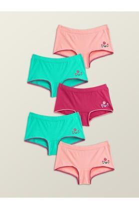 printed cotton regular fit girls shorts - pink