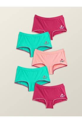 printed cotton regular fit girls shorts - pink