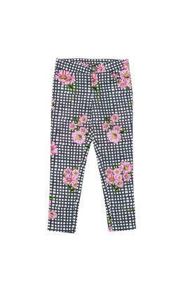 printed cotton regular fit girls trousers - pink