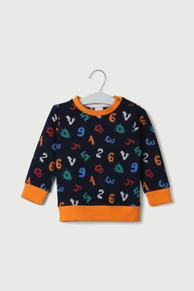 printed cotton regular fit infant boys sweatshirt - multi