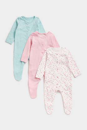 printed cotton regular fit infant girls bodysuit - multi