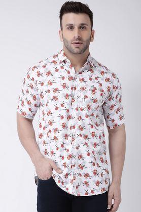 printed cotton regular fit men's casual wear shirt - multi