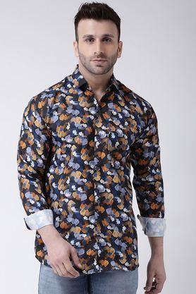 printed cotton regular fit men's casual wear shirt - multi