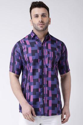 printed cotton regular fit men's casual wear shirt - multi