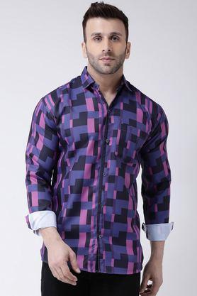 printed cotton regular fit men's casual wear shirt - multi