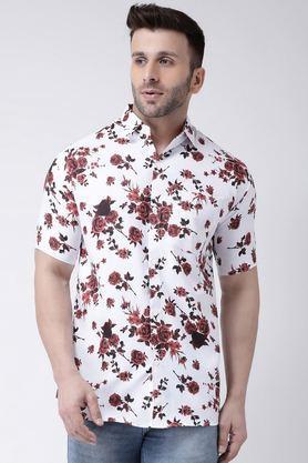 printed cotton regular fit men's casual wear shirt - multi