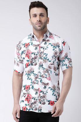 printed cotton regular fit men's casual wear shirt - multi
